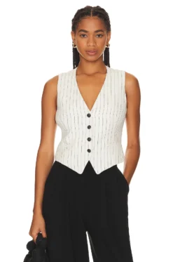 Rag & Bone Priya Vest White Stripe