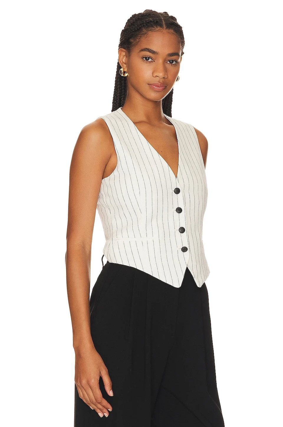 Rag & Bone Priya Vest White Stripe 2 Rag & Bone Priya Vest White Stripe - Image 2