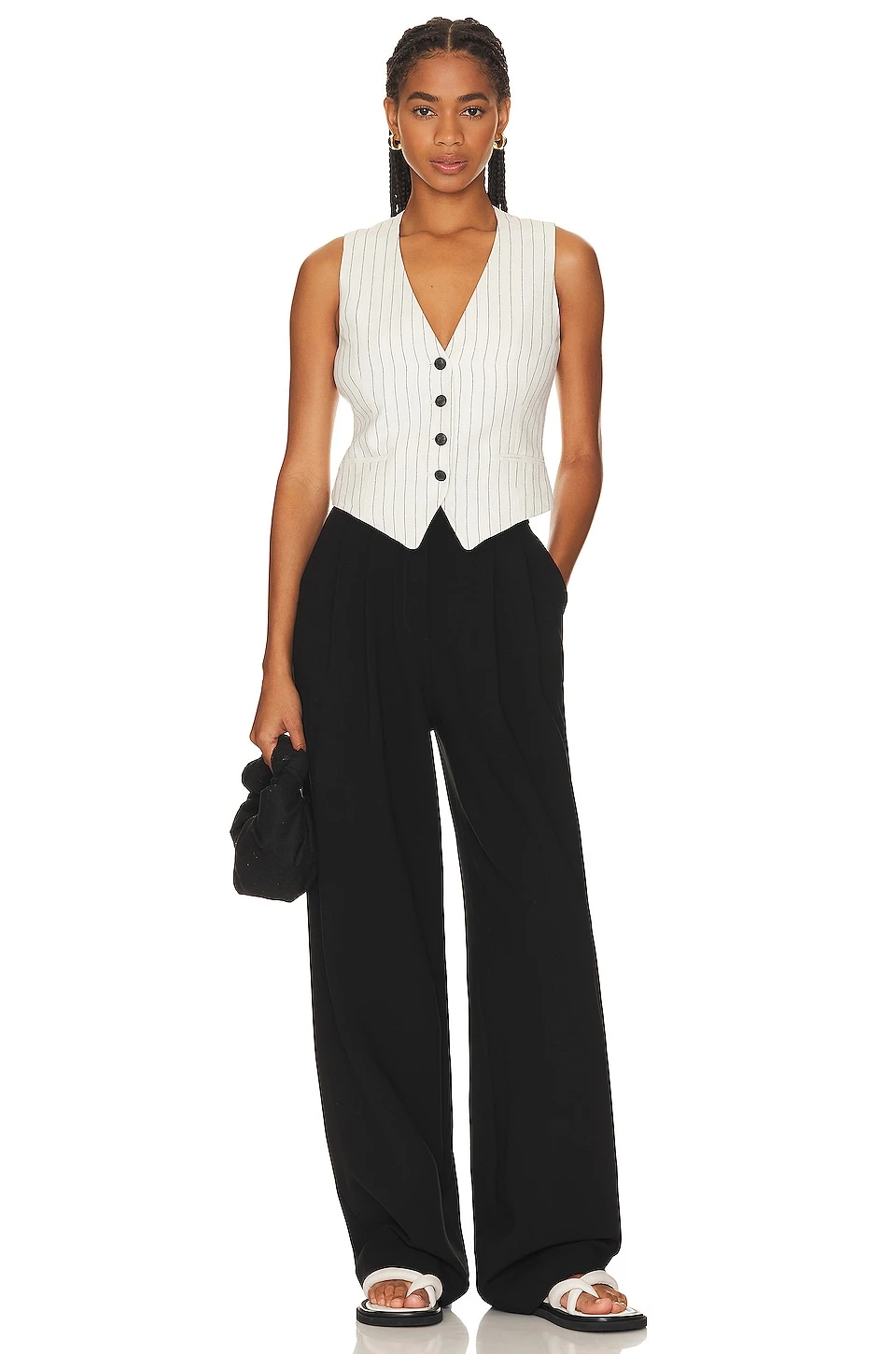 Rag & Bone Priya Vest White Stripe 4 Rag & Bone Priya Vest White Stripe - Image 4