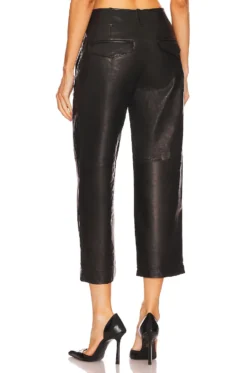 Rag & Bone Dylan Cropped Leather Pant Black -Fashion Clothing RGBR WP84 V3