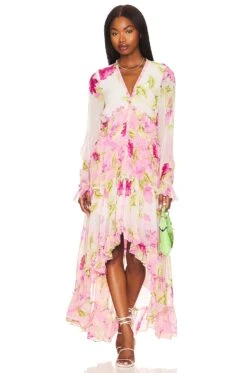 Ren Hi-low Maxi Dress Pink Lotues