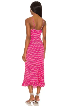 Shelley Emmylou Midi Dress Magenta -Fashion Clothing ROLS WD33 V3
