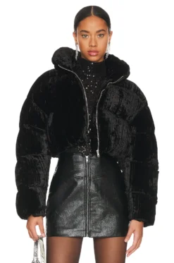 PLUMÍFERO SAGEN Crinkle Velvet Black