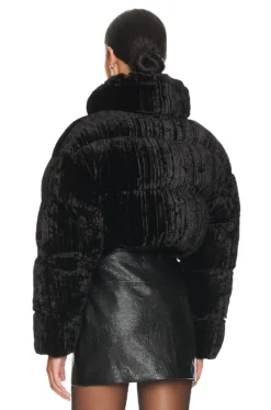 PLUMÍFERO SAGEN Crinkle Velvet Black -Fashion Clothing RONR WO45 V4