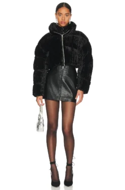 PLUMÍFERO SAGEN Crinkle Velvet Black -Fashion Clothing RONR WO45 V5