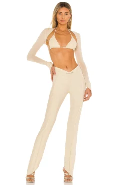 Asymmetric Pants Nude -Fashion Clothing SAMR WP2 V4