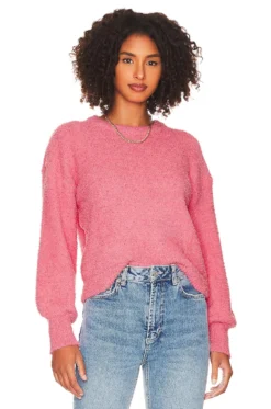 Sanctuary Plush Volume Sleeve Sweater Strawberry Creme