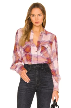 Sanctuary Fireside Boyfriend Shirt Chalet Plaid