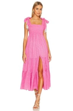 Jade Maxi Dress Saint Barth Neon Pink