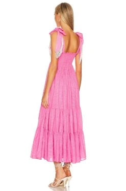 Jade Maxi Dress Saint Barth Neon Pink -Fashion Clothing SDRE WD169 V4