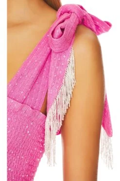 Jade Maxi Dress Saint Barth Neon Pink -Fashion Clothing SDRE WD169 V5