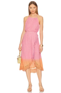 Adela Dress Dubai Tie Dye Pink Orange