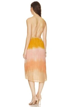 Celia Dress Tie Dye Peach -Fashion Clothing SDRE WD196 V3