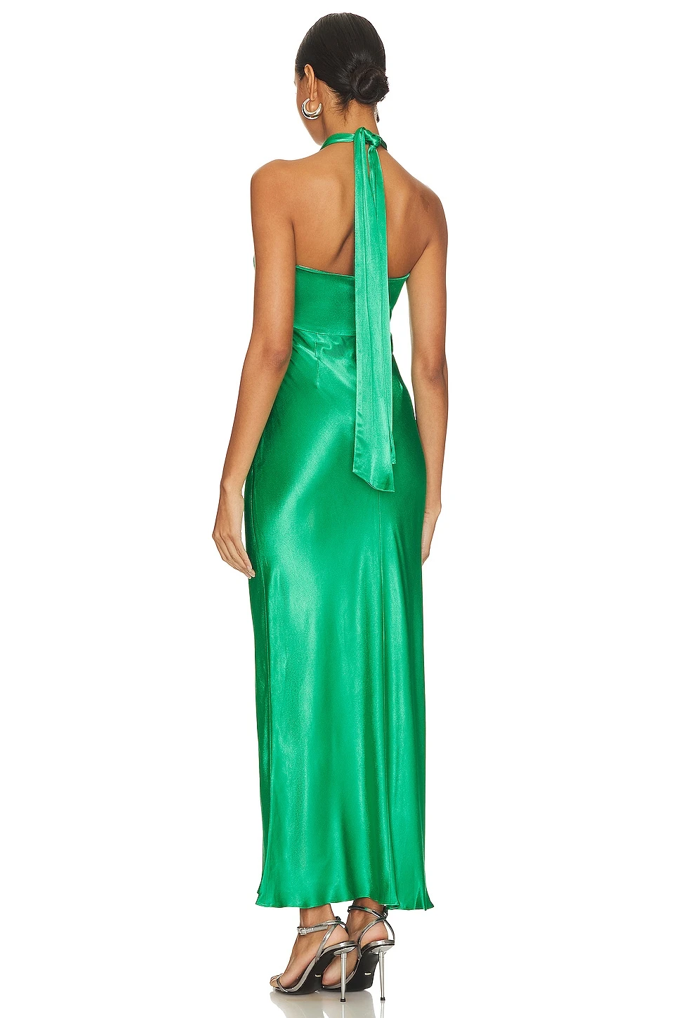Shona Joy Lana Ruched Halter Midi Dress Tree Green 3 Shona Joy Lana Ruched Halter Midi Dress Tree Green - Image 3