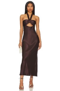 Shona Joy Lana Ruched Halter Midi Dress Tree Green 8 Shona Joy Lana Ruched Halter Midi Dress Tree Green -Fashion Clothing SHON WD496 V1