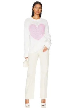 Show Me Your Mumu Sweetheart Sweater Pink Heart 7 Show Me Your Mumu Sweetheart Sweater Pink Heart -Fashion Clothing SHOW WK152 V4