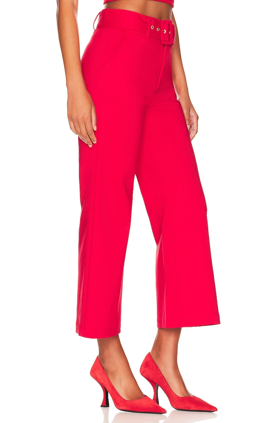 Show Me Your Mumu Dj Cropped Pants Red 2 Show Me Your Mumu Dj Cropped Pants Red - Image 2