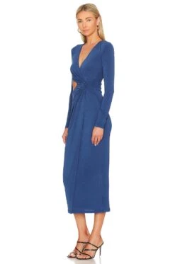Audrey Midi Dress Indigo 6 Audrey Midi Dress Indigo -Fashion Clothing SIGR WD99 V3