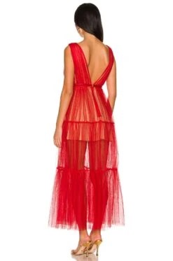 Chloe Tulle Dress Red -Fashion Clothing SLEE WD81 V3