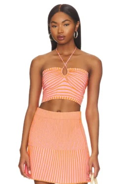 Solid & Striped Blythe Top Carnation Pink & Clementine