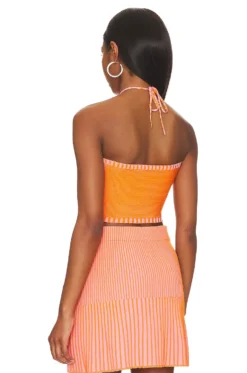 Solid & Striped Blythe Top Carnation Pink & Clementine -Fashion Clothing SLST WS55 V3