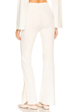 Ribbed Textured Flare Pants Ivory -Fashion Clothing SOMR WP7 V3