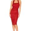 Kelise Halter Midi Dress Red