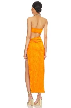 Karolyna Maxi Skirt Set Orange -Fashion Clothing SPDW WD2146 V3