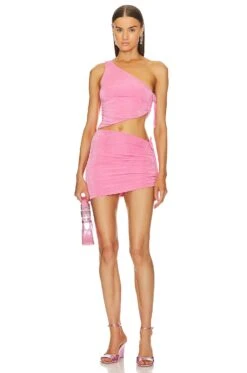 Jori Asymmetrical Skirt Set Pink