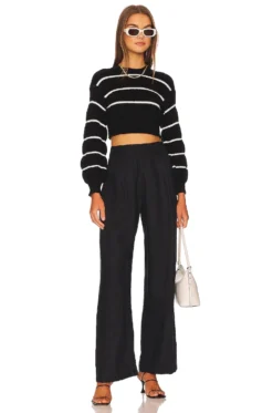 Sophia Stripe Sweater Black 7 Sophia Stripe Sweater Black -Fashion Clothing SPDW WK204 V4