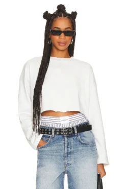 TOP RAS-DE-COU SANDRA Light Heather Grey