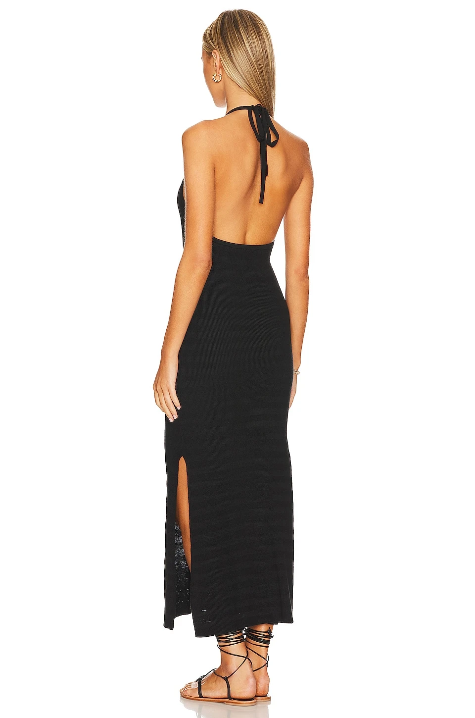 Sunray Knit Maxi Halter Dress Black 3 Sunray Knit Maxi Halter Dress Black - Image 3