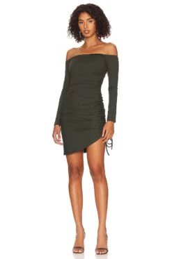 Off The Shoulder Mini Dress Hunter