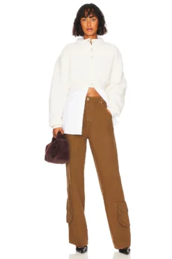 ALEXANDER WANG Padded Long Sleeve Cardigan Ivory -Fashion Clothing TBYA WK180 V4