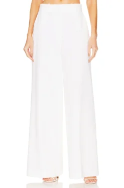 THEORY High Waist Wide Trouser White
