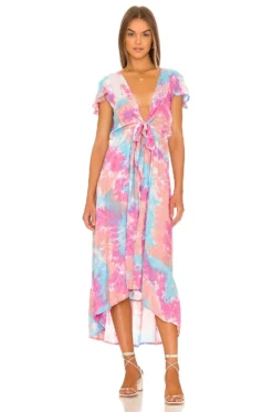 Blake Midi Dress Cabo Flora Red -Fashion Clothing TIAR WD390 V1