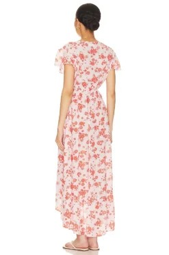 Blake Midi Dress Cabo Flora Red -Fashion Clothing TIAR WD428 V3