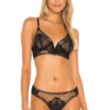 Eyelash Lace Mirage Longline Bra Black
