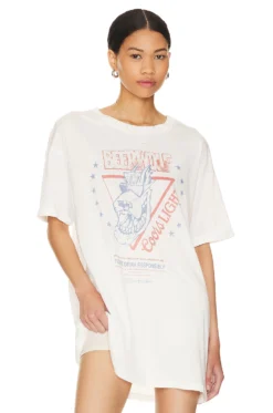 American Beer Wolf Oversized Tee White