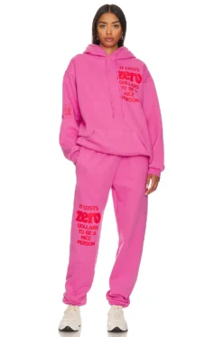 It Costs $0 Hoodie Pink -Fashion Clothing TMAY WK29 V4