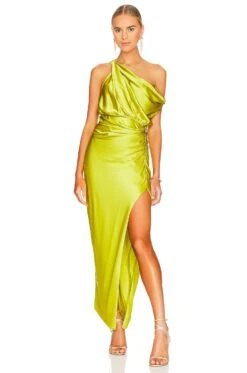 Strapped Cowl Neck Midi Dress Acid