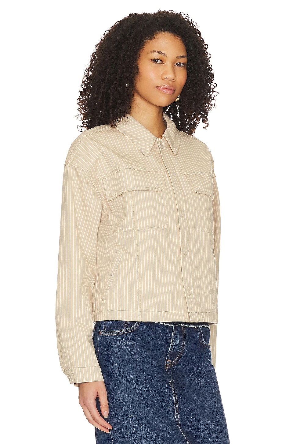 Nora Jacket Almond Stripe 3 Nora Jacket Almond Stripe - Image 3