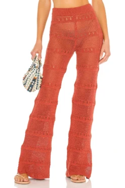 Hayden Crochet Pant Blood Orange
