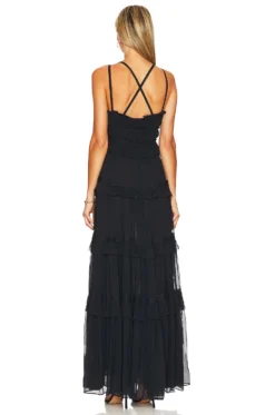ULLA JOHNSON Agathe Maxi Dress Midnight -Fashion Clothing ULLA WD372 V3