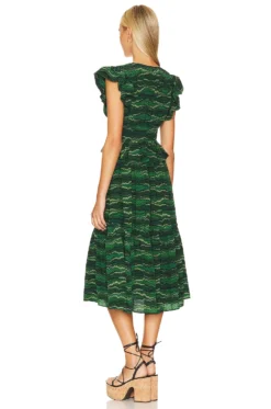 ULLA JOHNSON Bendetta Dress Peacock -Fashion Clothing ULLA WD401 V3