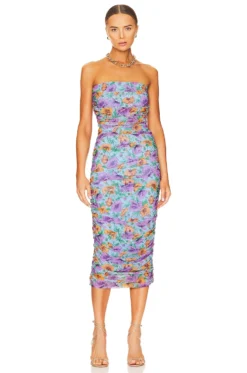 Veronica Beard Quiana Dresss Lake Blue Multi