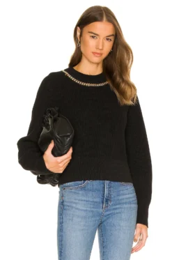 Veronica Beard Wara Pullover Black