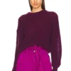Veronica Beard Melinda Crew Neck Sweater Bright Magenta