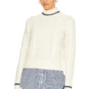 Veronica Beard Fritz Mixed Media Sweater Ivory