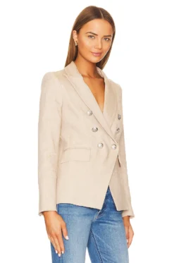 Veronica Beard Miller Dickey Jacket Khaki Melange 7 Veronica Beard Miller Dickey Jacket Khaki Melange -Fashion Clothing VBRD WO104 V3